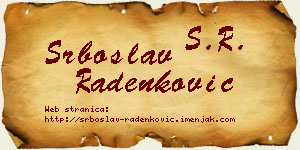 Srboslav Radenković vizit kartica